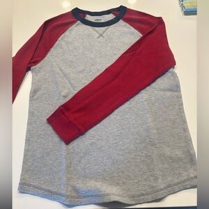 Red and Gray Kids thermal long sleeved Shirt (XL)